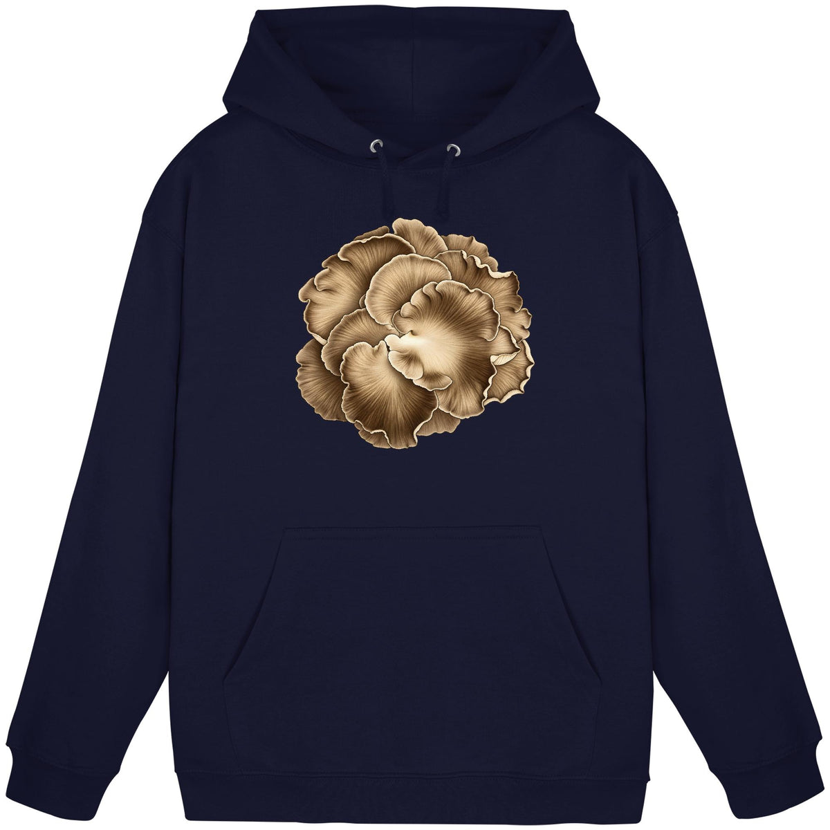 Kastanienseitling – Hoodie für Männer und Frauen – Oxford Navy – Produktansicht