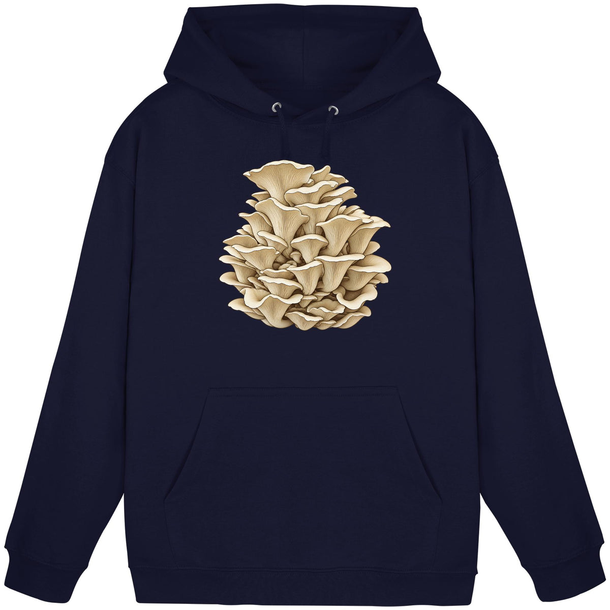 Rillstieliger Seitling – Hoodie für Männer und Frauen – Oxford Navy – Produktansicht
