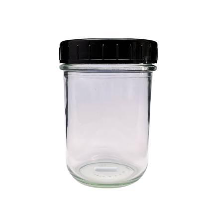 Glas mit Deckel und Magnetrührstäbchen für Nährlösung