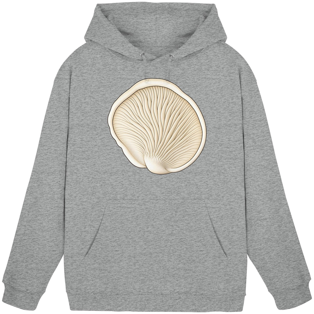Fenchelseitling Hoodie – Grau – Produktansicht