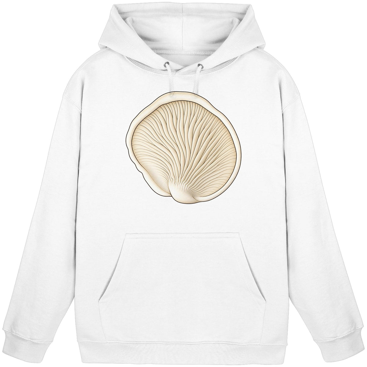 Fenchelseitling Hoodie – Weiß – Produktansicht