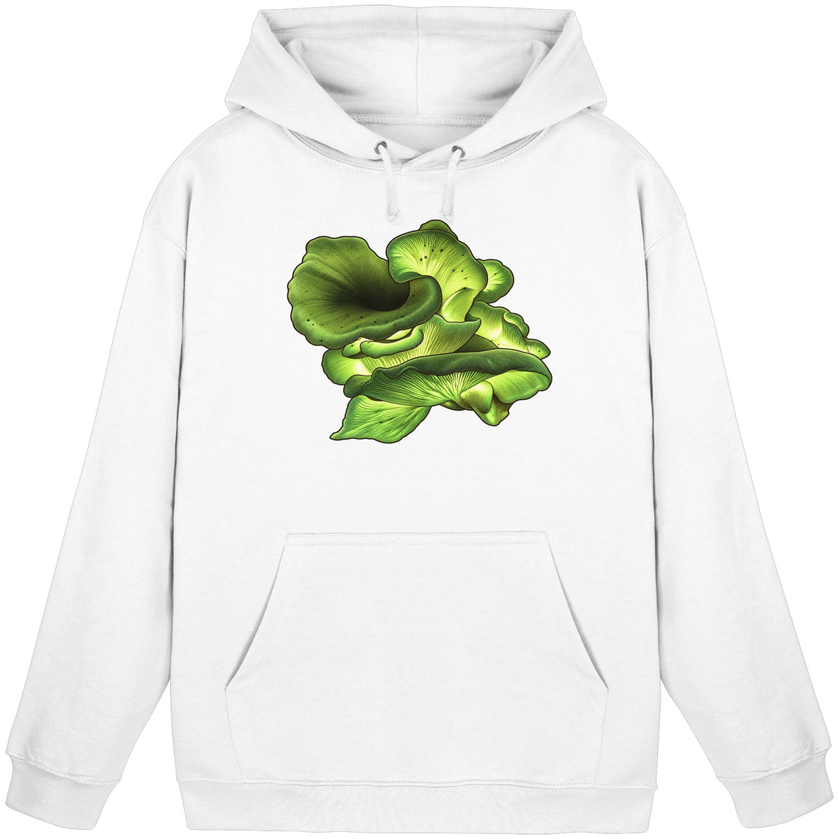 Leuchtpilz – Hoodie für Männer und Frauen – Arctic White – Produktansicht