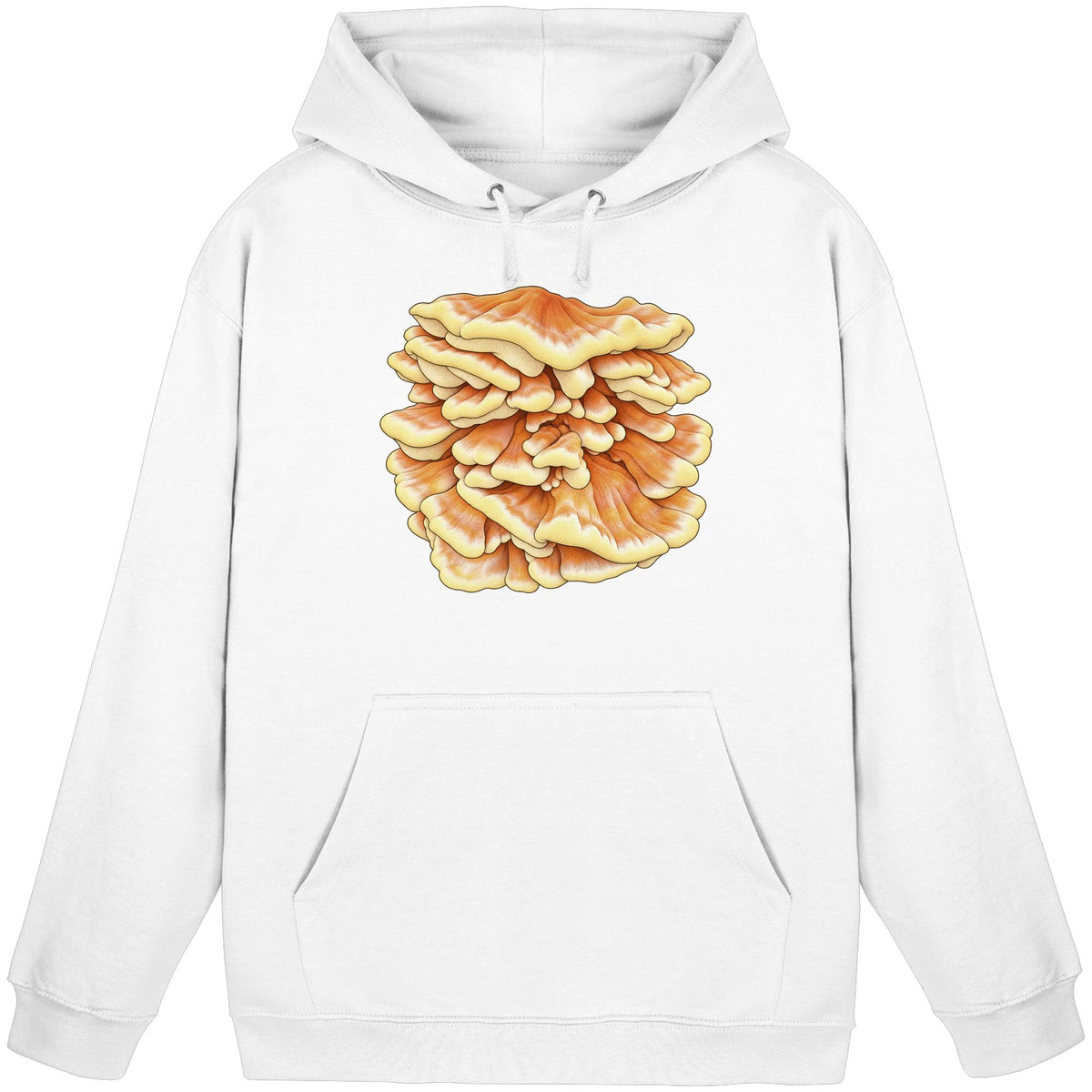 Schwefelporling – Hoodie für Männer und Frauen – Arctic White – Produktansicht