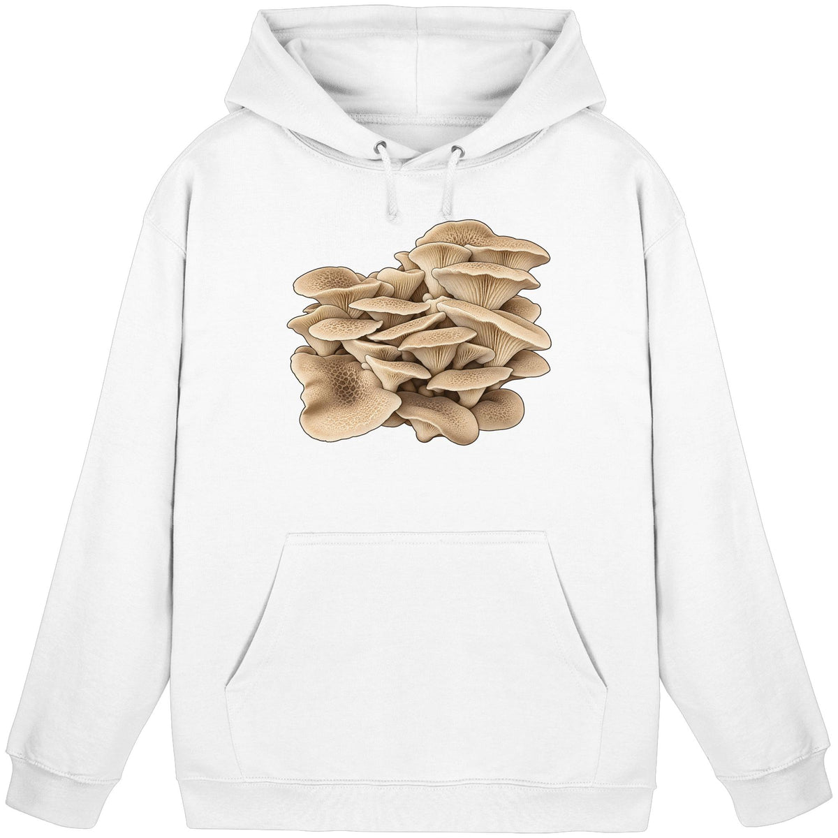 Getigerter Sägeblättling – Hoodie für Männer und Frauen – Arctic White – Produktansicht