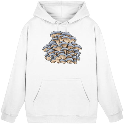 Austernseitling Blaugrau – Hoodie für Männer und Frauen – Arctic White – Produktansicht
