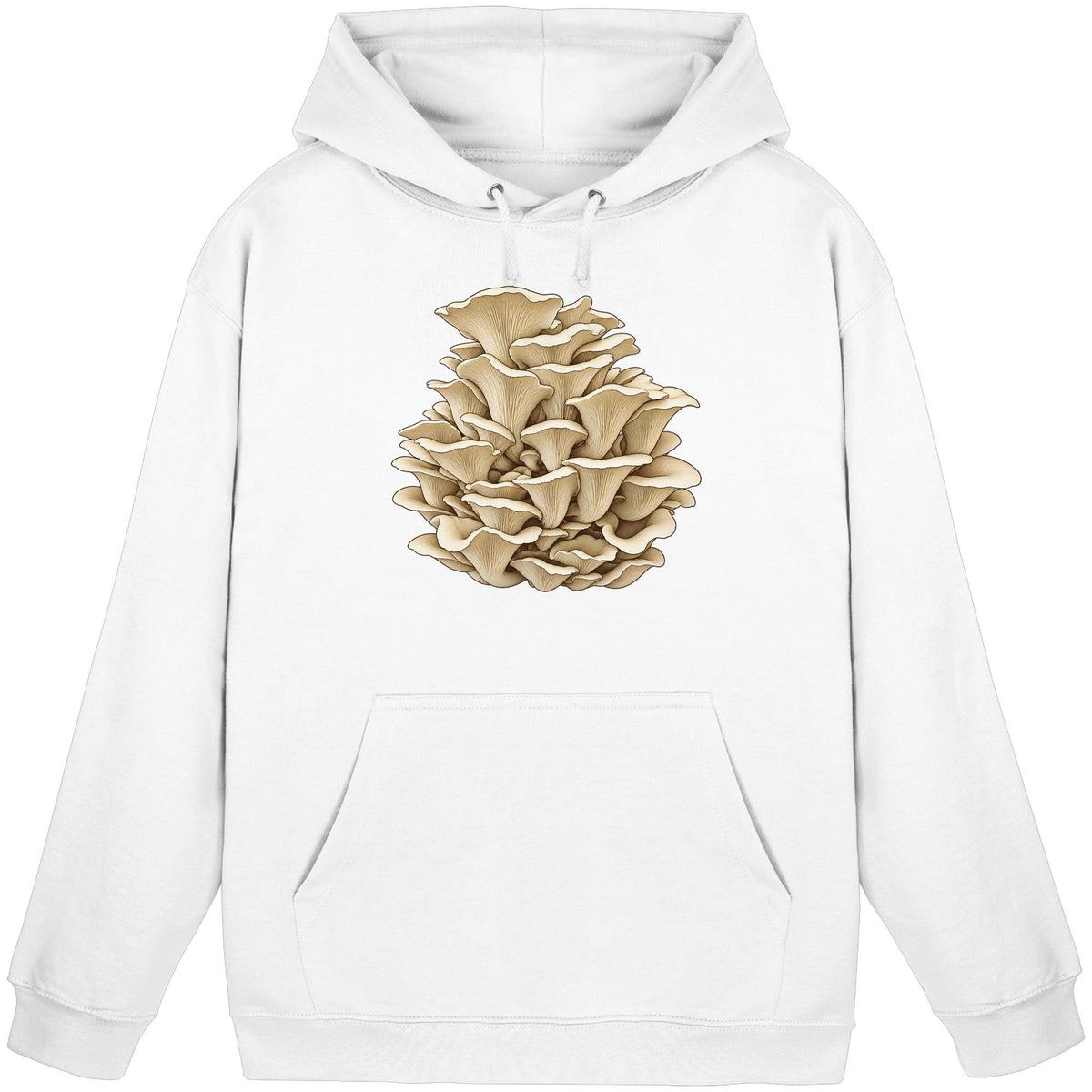 Rillstieliger Seitling – Hoodie für Männer und Frauen – Arctic White – Produktansicht