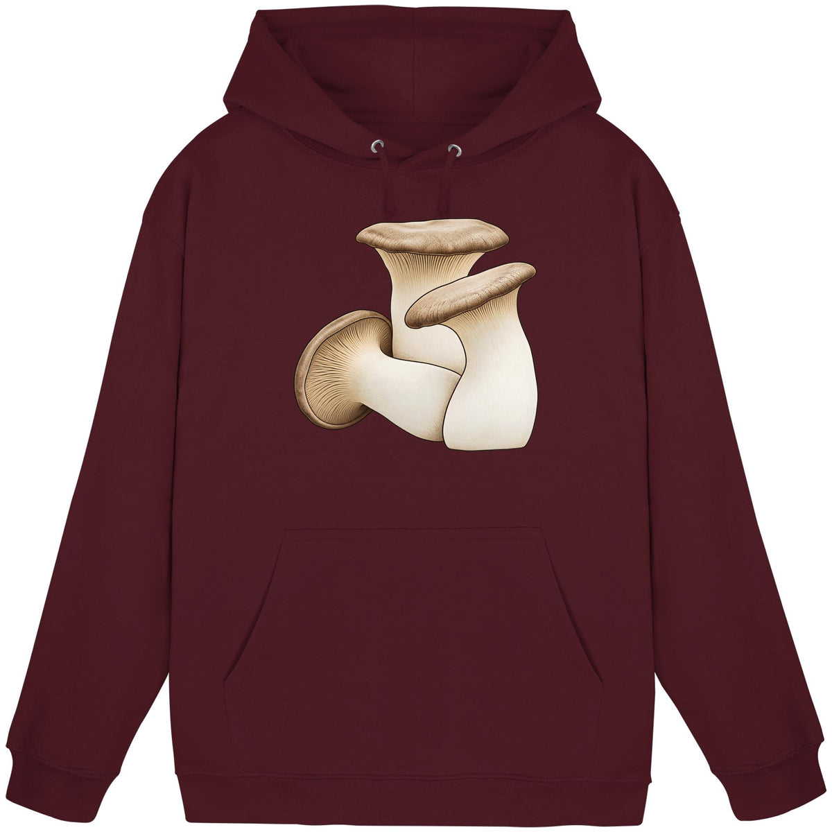 Kräuterseitling – Hoodie für Männer und Frauen – Burgundy – Produktansicht