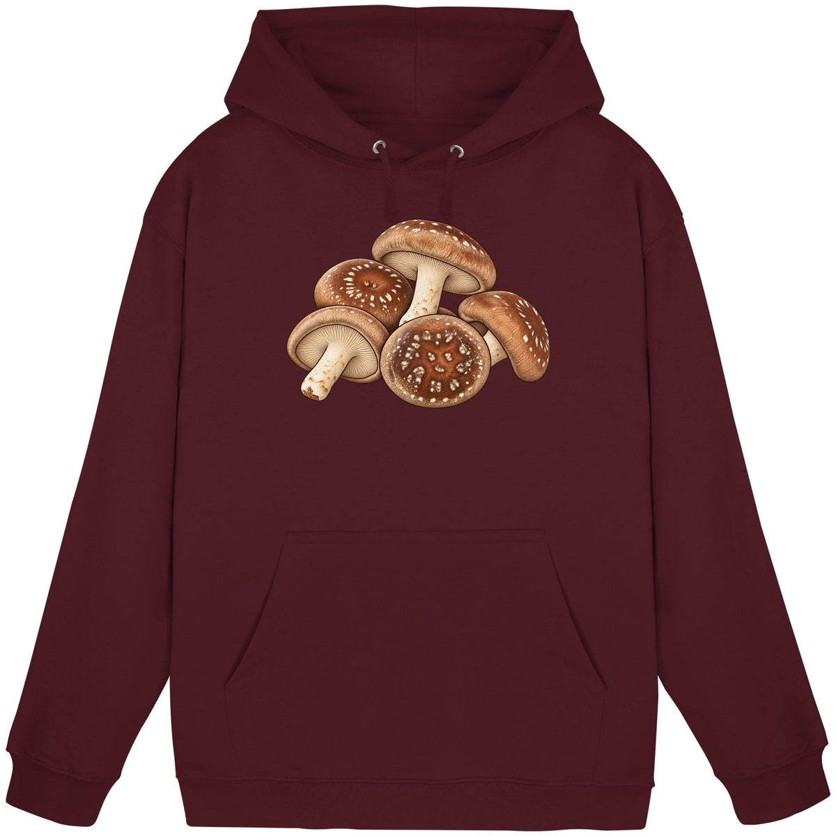 Shiitake – Hoodie für Männer und Frauen – Burgundy – Produktansicht