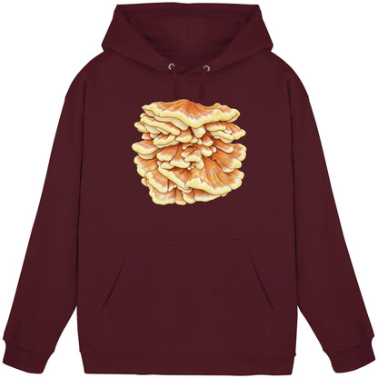 Schwefelporling – Hoodie für Männer und Frauen – Burgundy – Produktansicht
