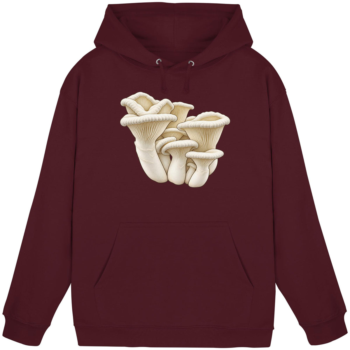 Eichenseitling – Hoodie für Männer und Frauen – Burgundy – Produktansicht