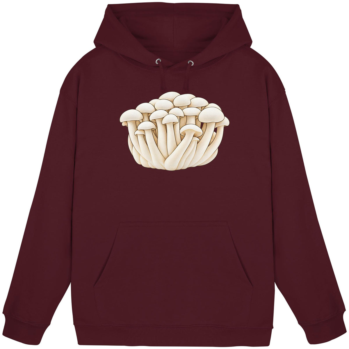 Weißer Shimeji – Hoodie für Männer und Frauen – Burgundy – Produktansicht