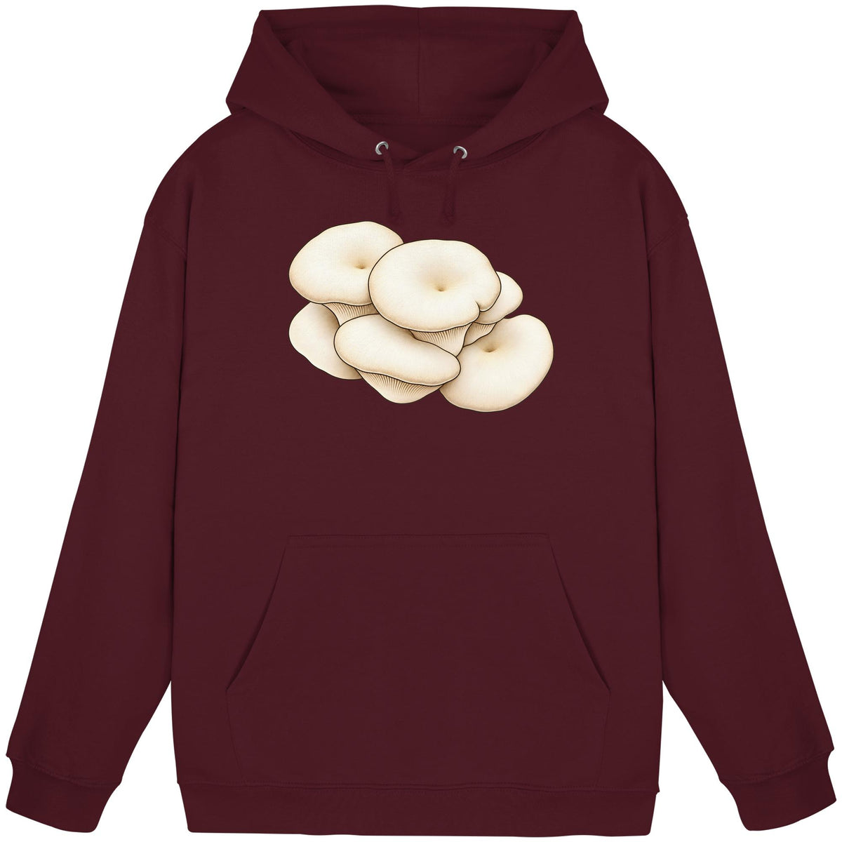 Espenseitling – Hoodie für Männer und Frauen – Burgundy – Produktansicht