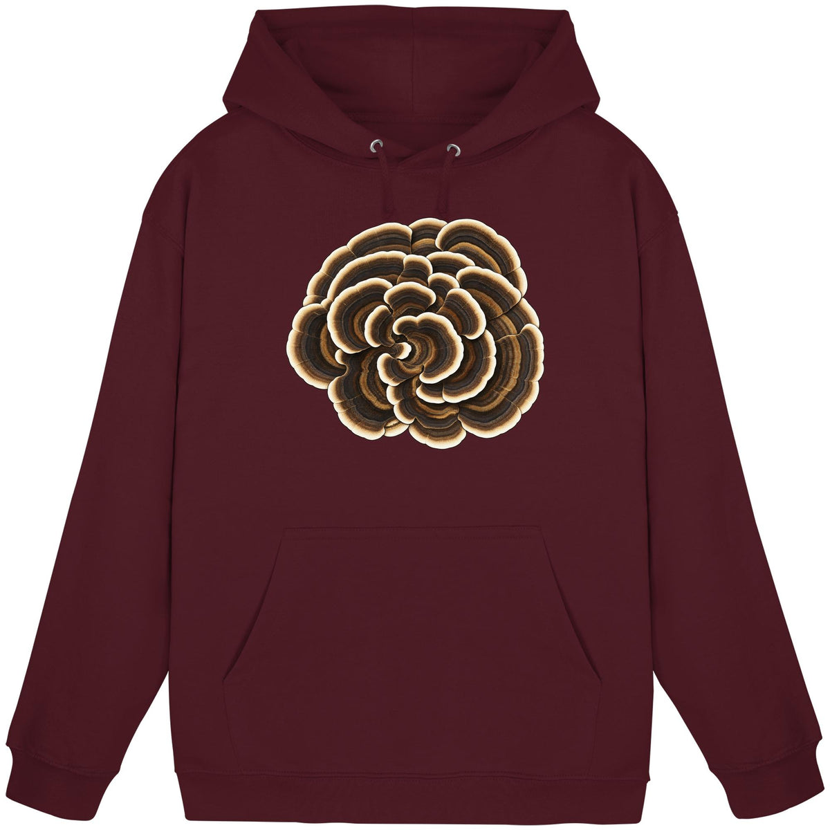 Schmetterlingstramete – Hoodie für Männer und Frauen – Burgundy – Produktansicht