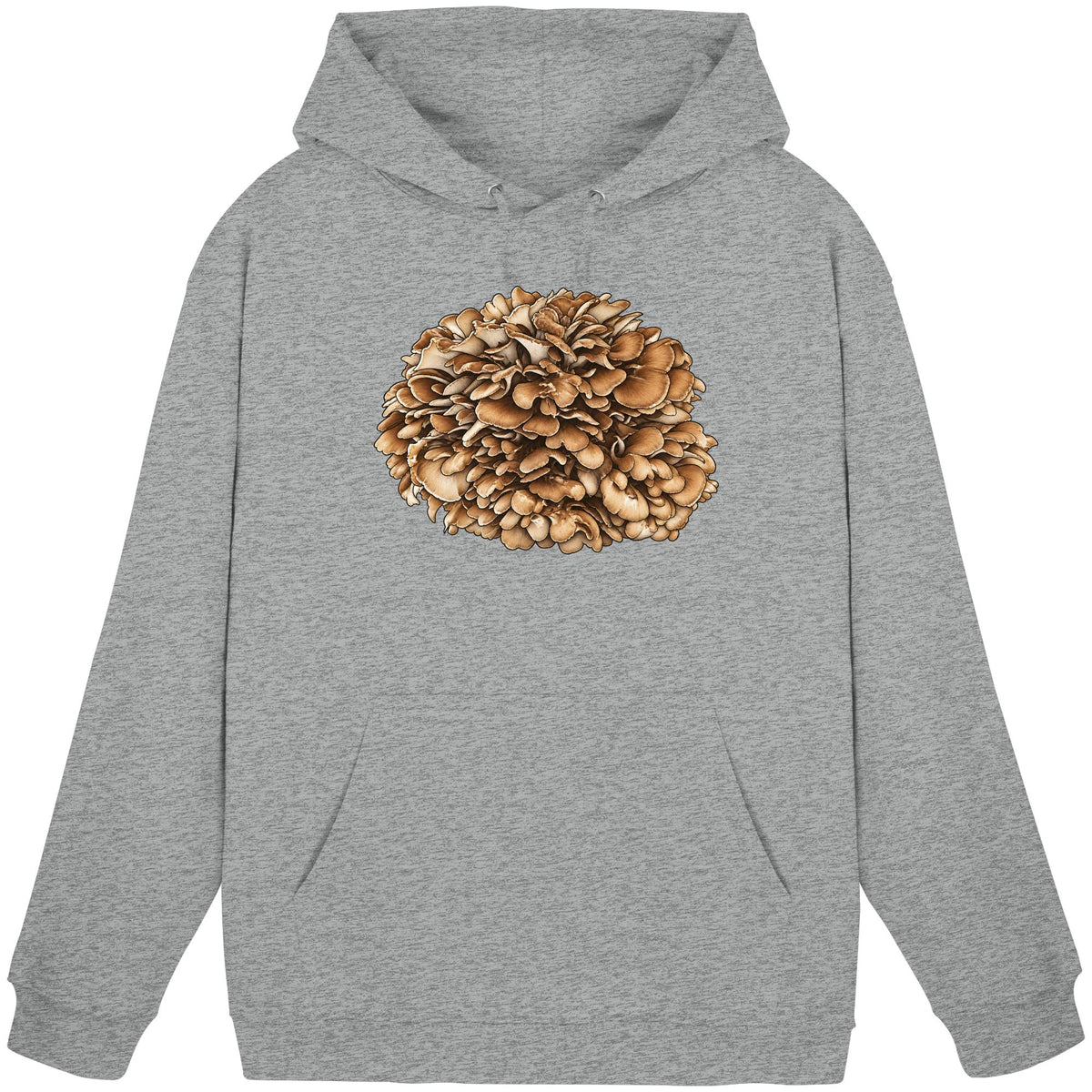 Maitake – Hoodie für Männer und Frauen – Heather Grey – Produktansicht