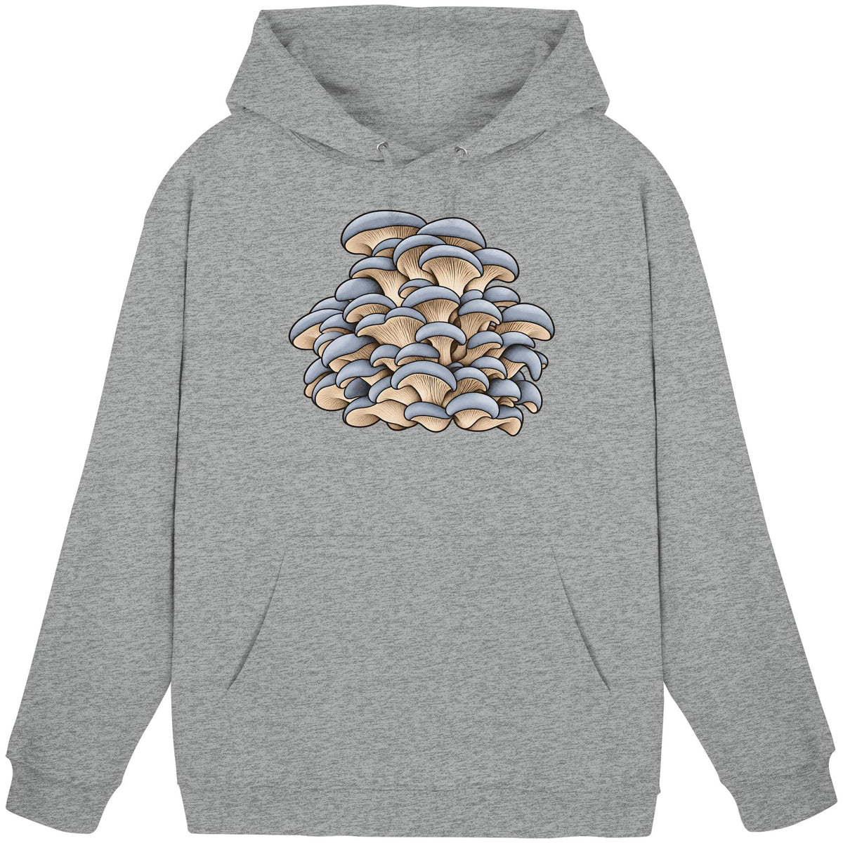 Austernseitling Blaugrau – Hoodie für Männer und Frauen – Heather Grey – Produktansicht