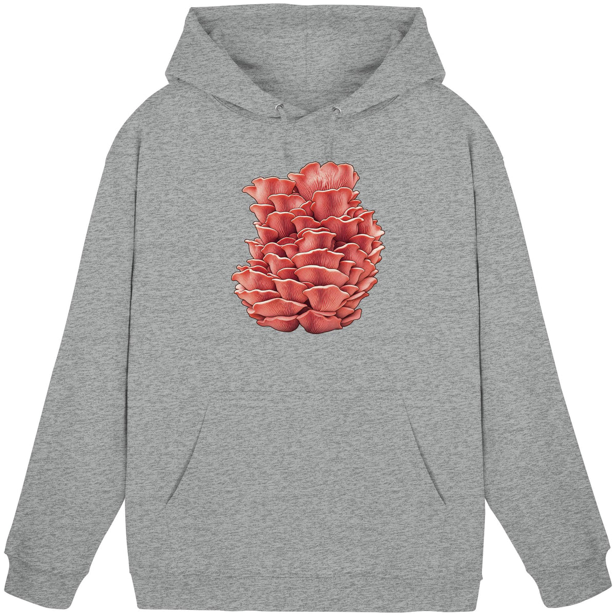 Rosenseitling – Hoodie für Männer und Frauen – Heather Grey – Produktansicht