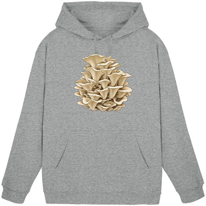 Rillstieliger Seitling – Hoodie für Männer und Frauen – Heather Grey – Produktansicht