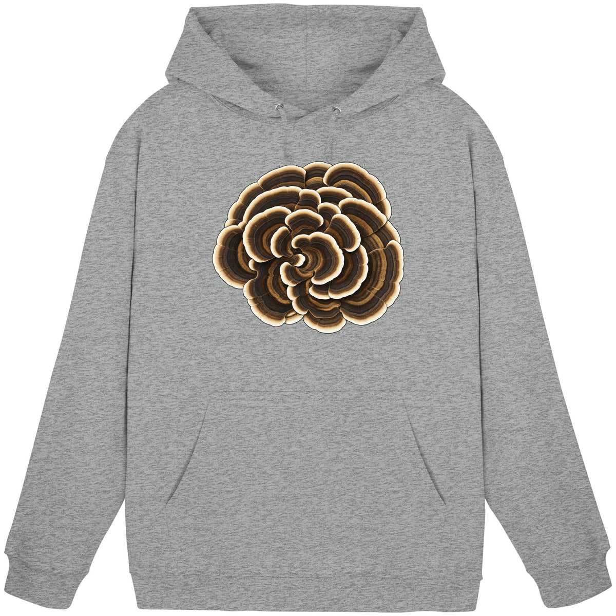 Schmetterlingstramete – Hoodie für Männer und Frauen – Heather Grey – Produktansicht