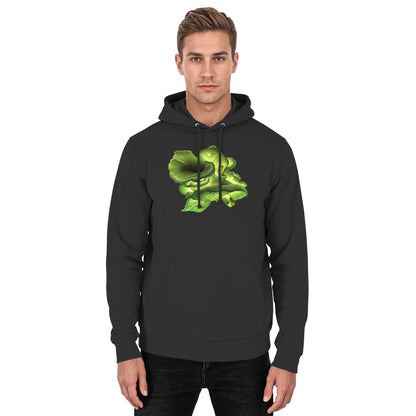 Leuchtpilz – Hoodie für Männer und Frauen – Jet Black – Model Mann