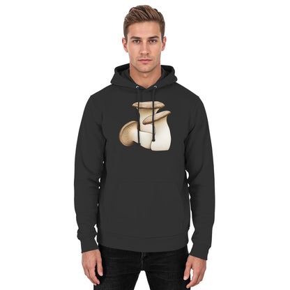 Kräuterseitling – Hoodie für Männer und Frauen – Jet Black – Model Mann