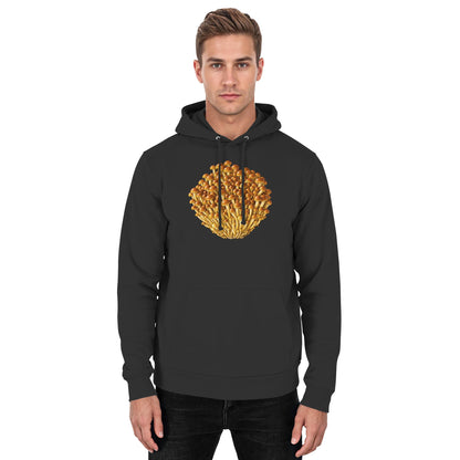 Golden Enoki – Hoodie für Männer und Frauen – Jet Black – Model Mann