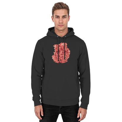 Rosenseitling – Hoodie für Männer und Frauen – Jet Black – Model Mann