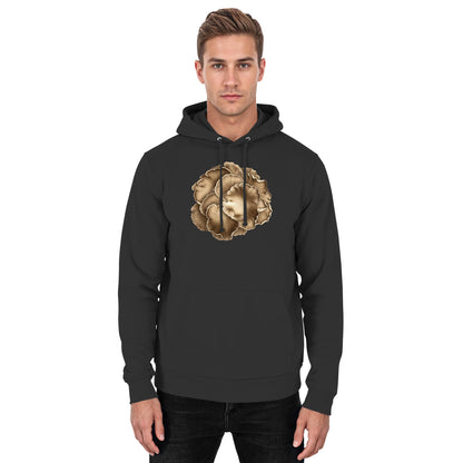 Kastanienseitling – Hoodie für Männer und Frauen – Jet Black – Model Mann