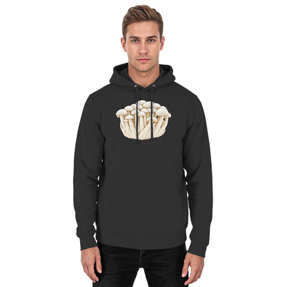 Weißer Shimeji – Hoodie für Männer und Frauen – Jet Black – Model Mann
