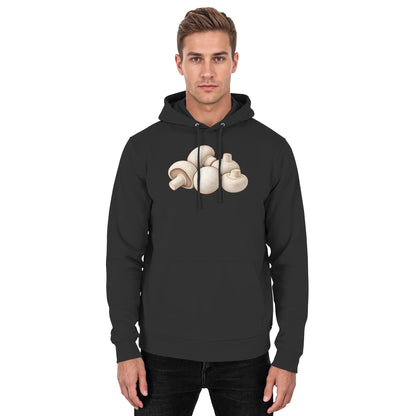 Champignon – Hoodie für Männer und Frauen – Jet Black – Model Mann