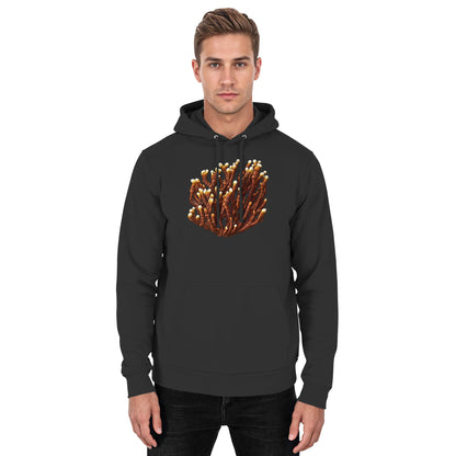 Reishi – Hoodie für Männer und Frauen – Jet Black – Model Mann
