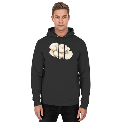 Espenseitling – Hoodie für Männer und Frauen – Jet Black – Model Mann