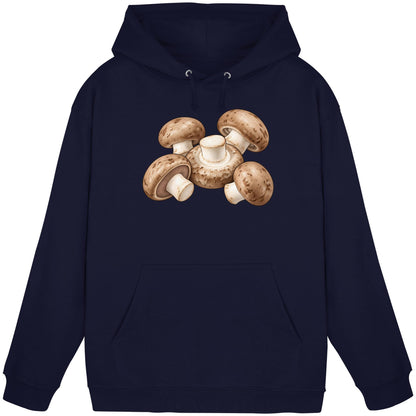 Brauner Champignon – Hoodie für Männer und Frauen – Oxford Navy – Produktansicht