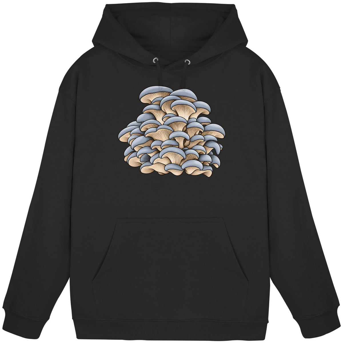 Austernseitling Blaugrau – Hoodie für Männer und Frauen – Schwarz