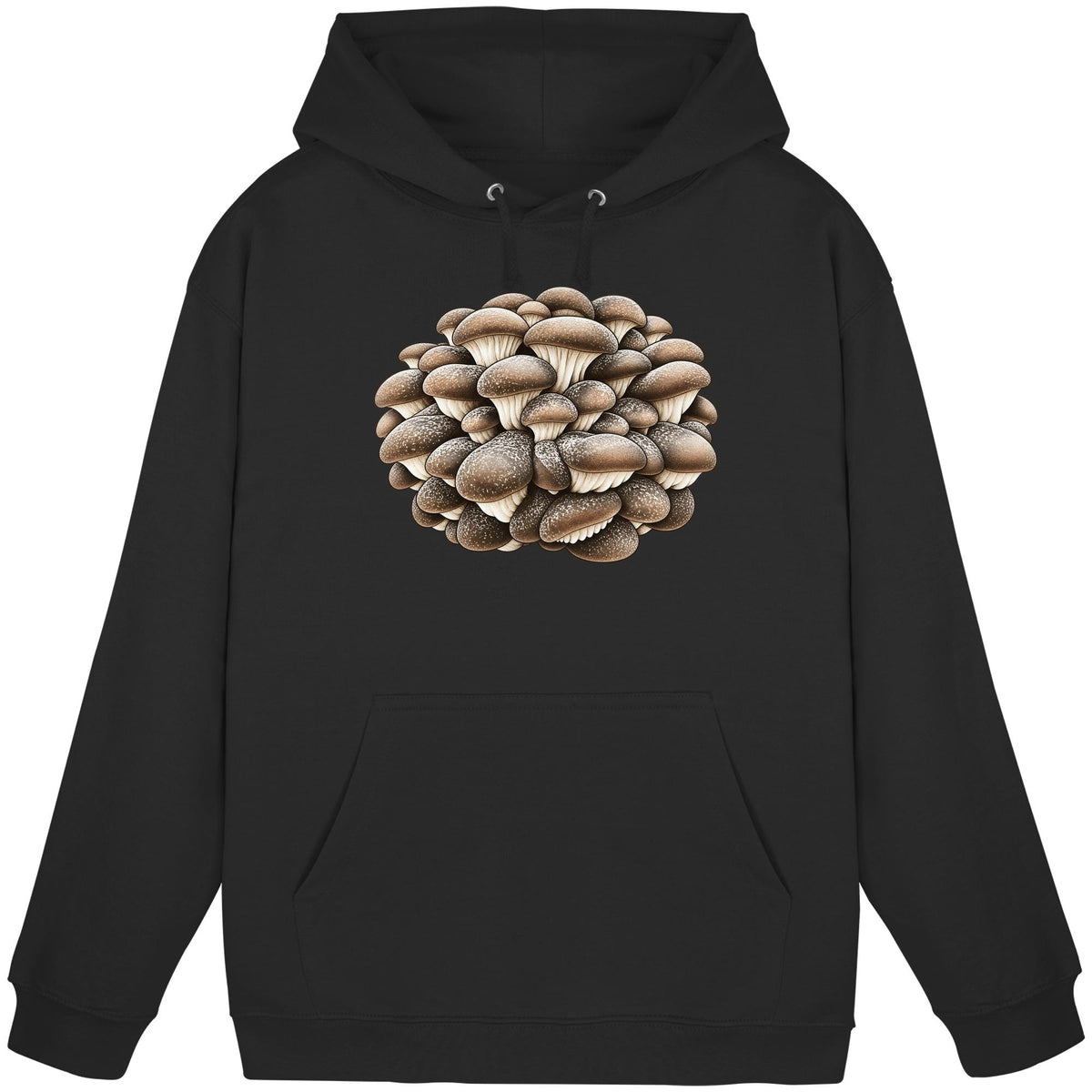 Wilder Austernseitling – Hoodie für Männer und Frauen – Schwarz
