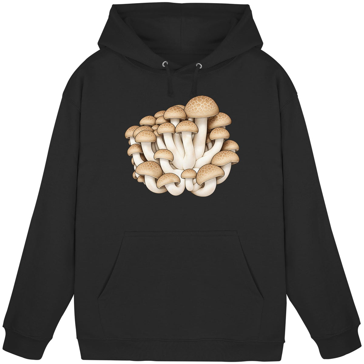 Brauner Shimeji – Hoodie für Männer und Frauen – Schwarz