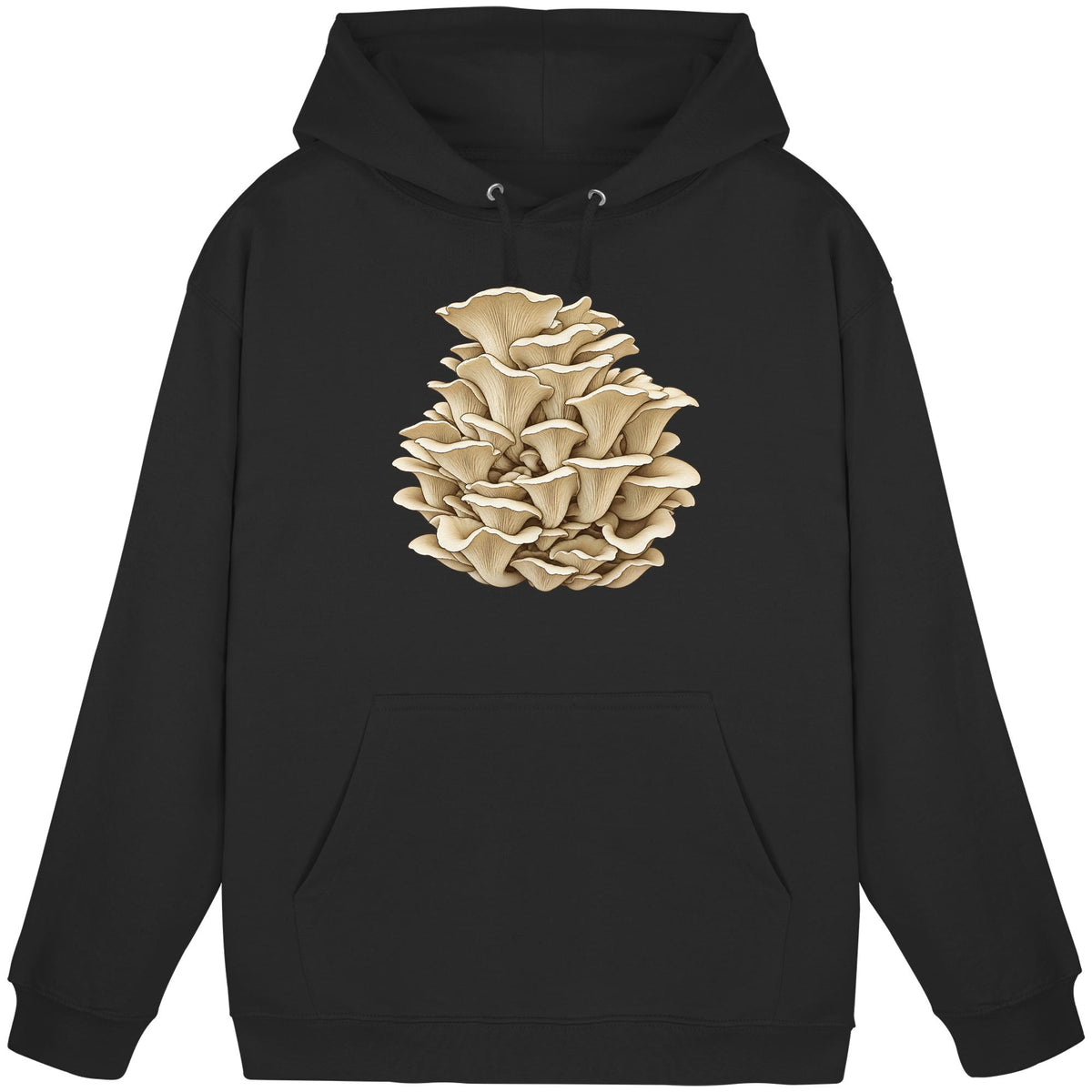 Rillstieliger Seitling – Hoodie für Männer und Frauen – Schwarz
