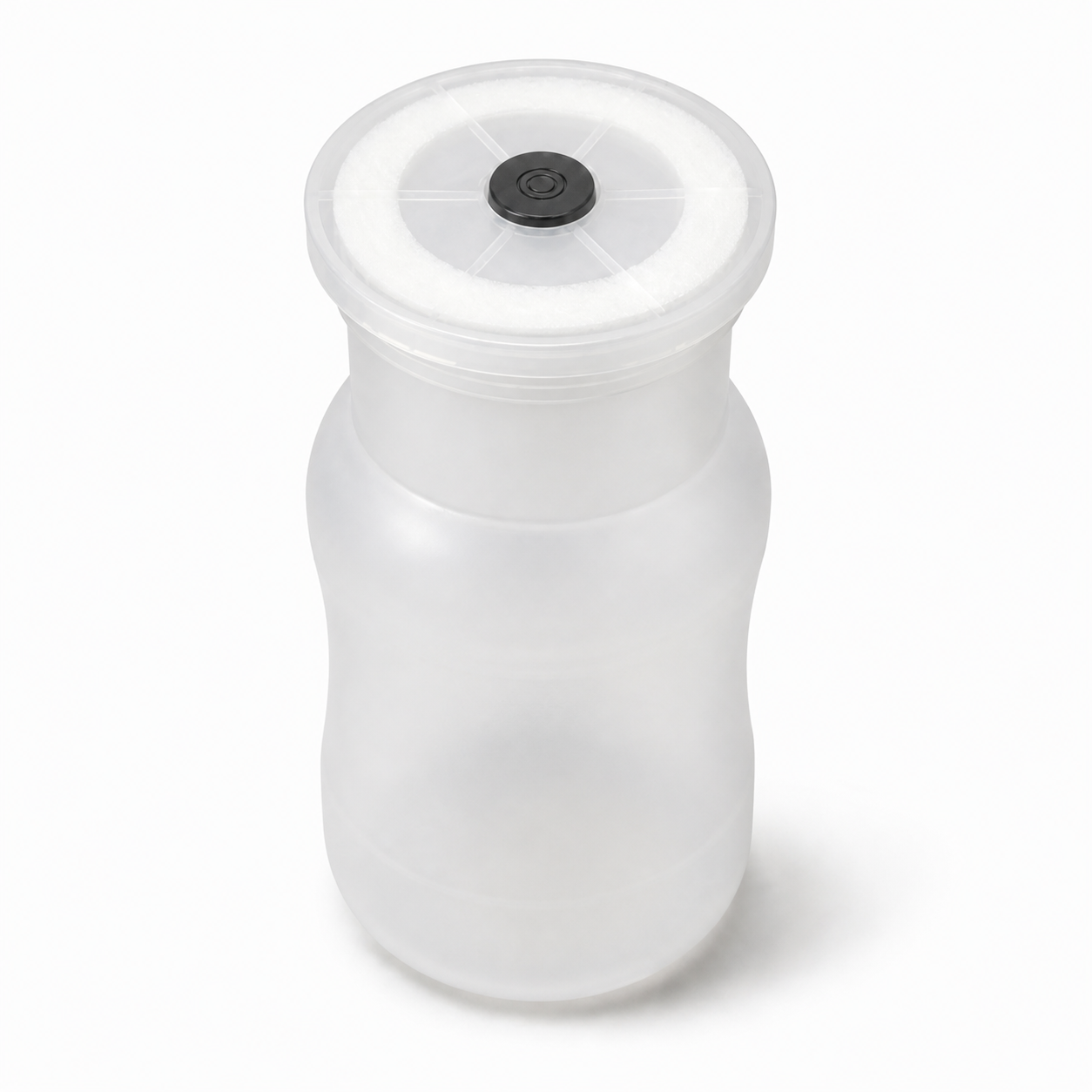 Pilzzuchtflasche 1.400 ml mit Filterdeckel und Impfport – Vorderansicht