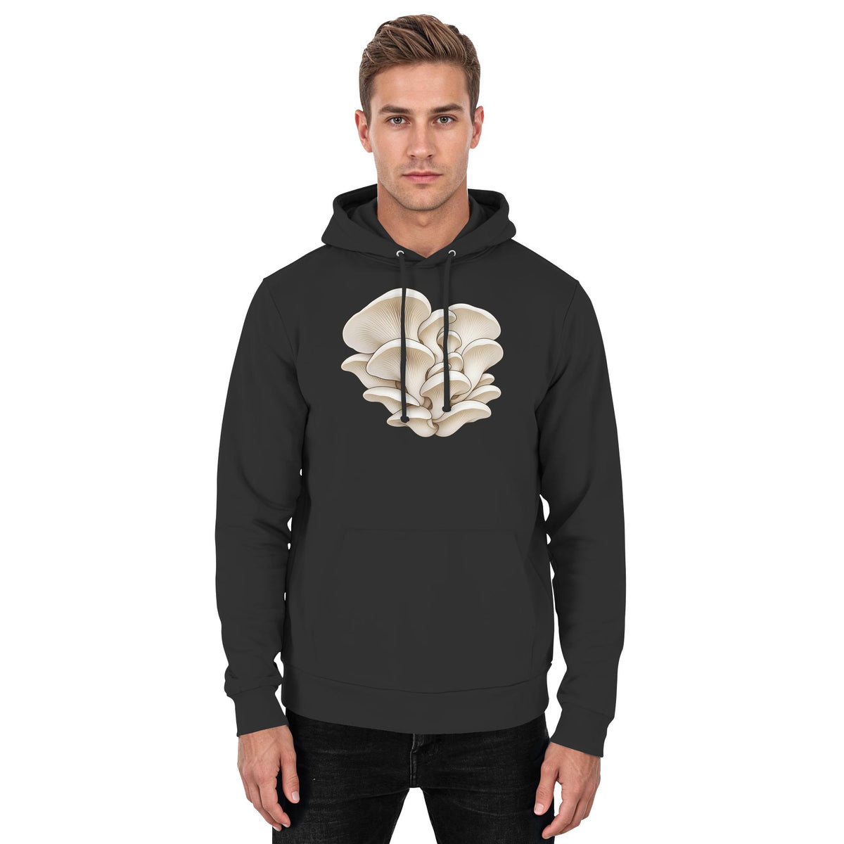 White Pearl Oyster Hoodie – Schwarz – Model Mann